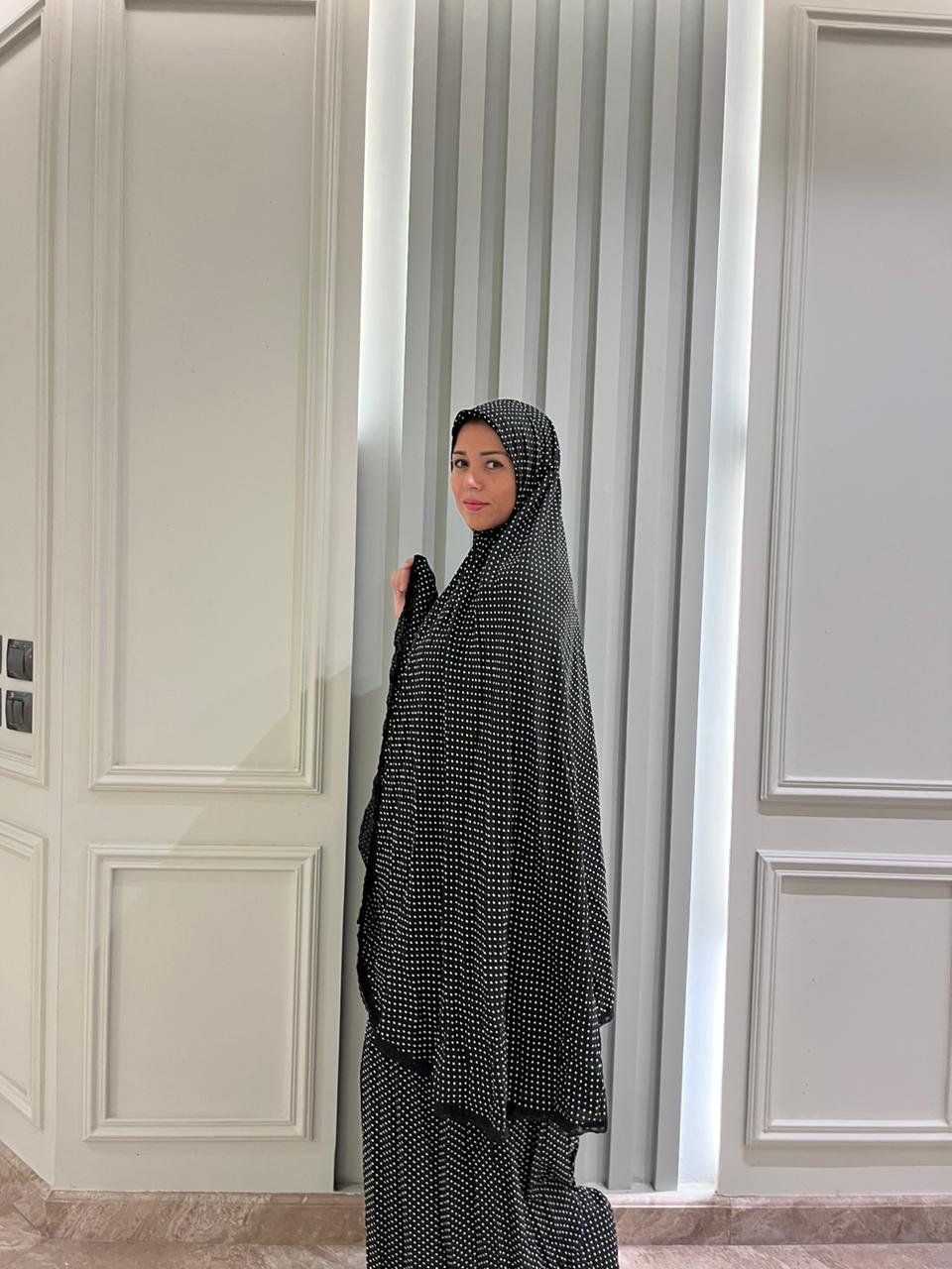 Black Polka Dot Viscose Two Pieces Set