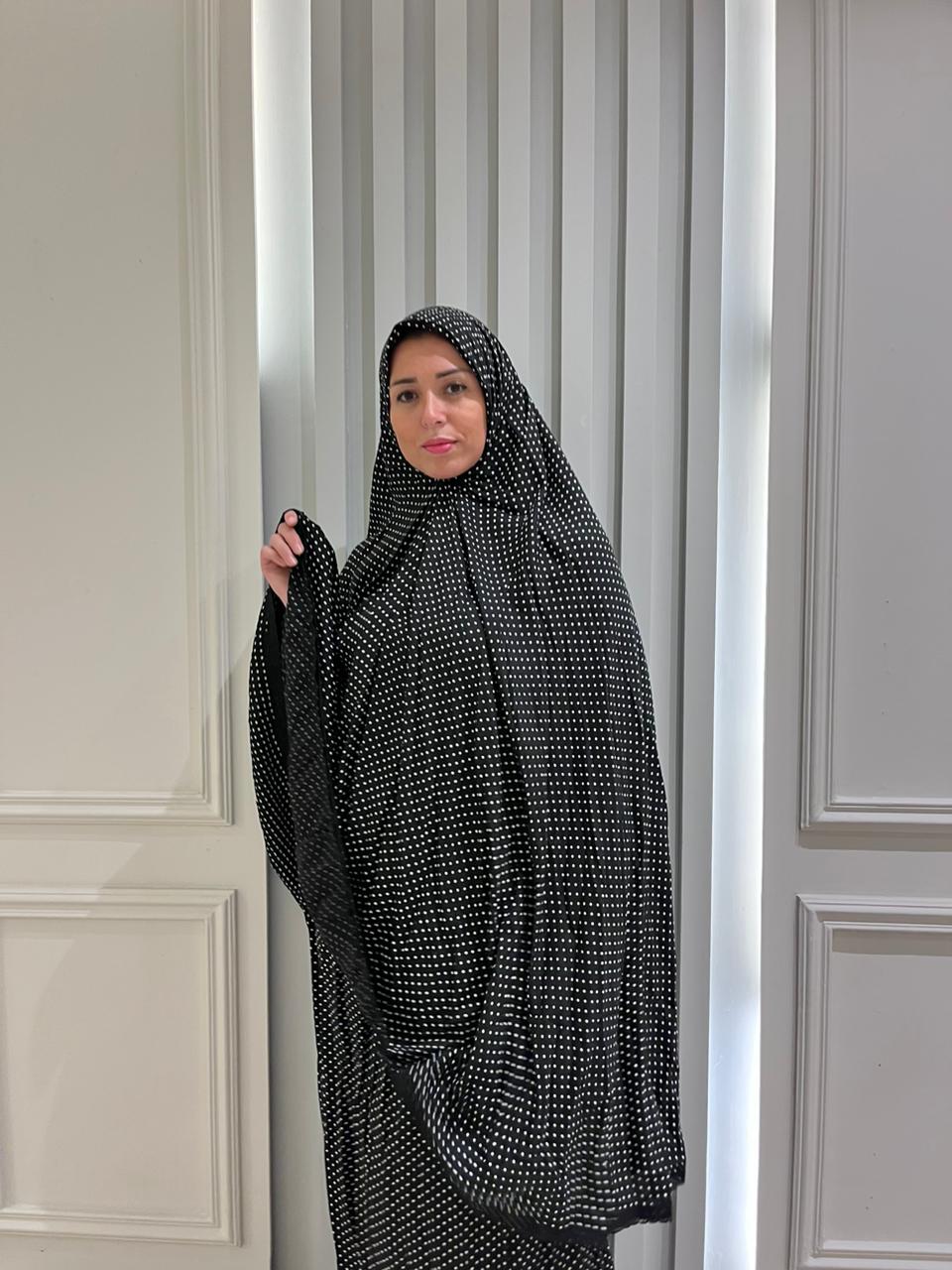 Black Polka Dot Viscose Two Pieces Set