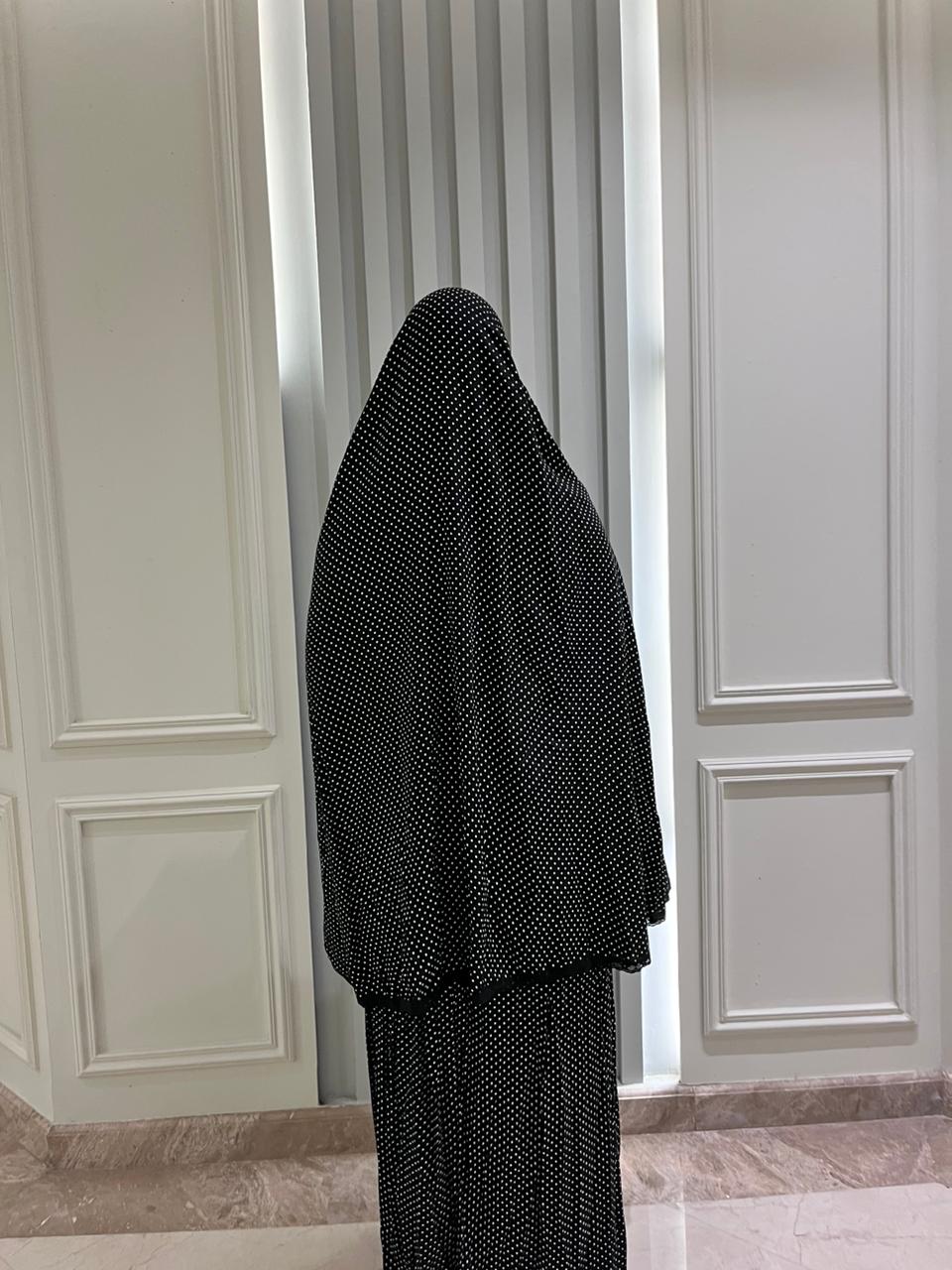 Black Polka Dot Viscose Two Pieces Set