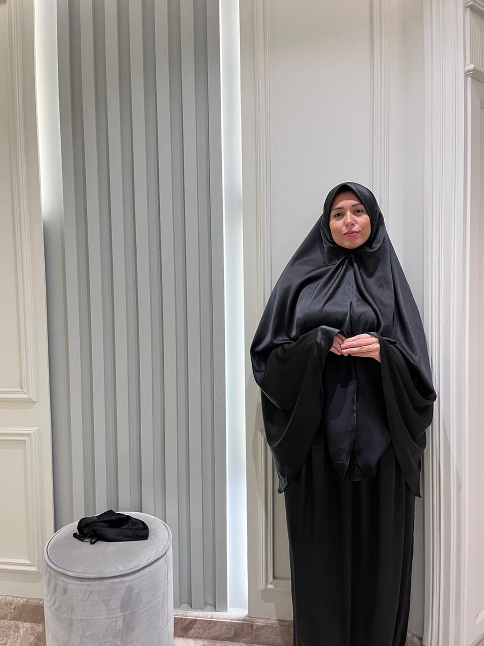 Black Satin Two Pieces Set