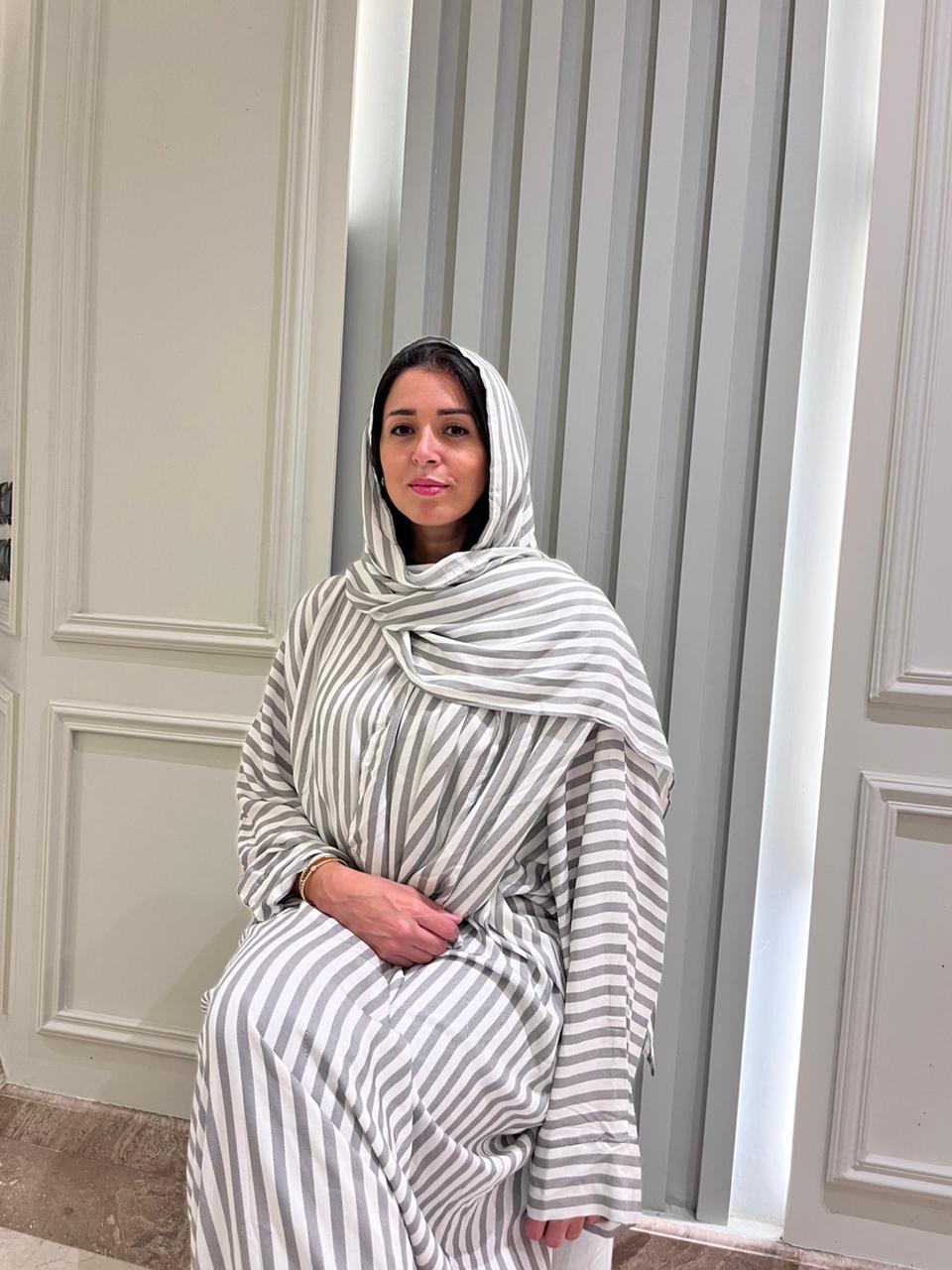 White And Black Stripe Viscose Esdal