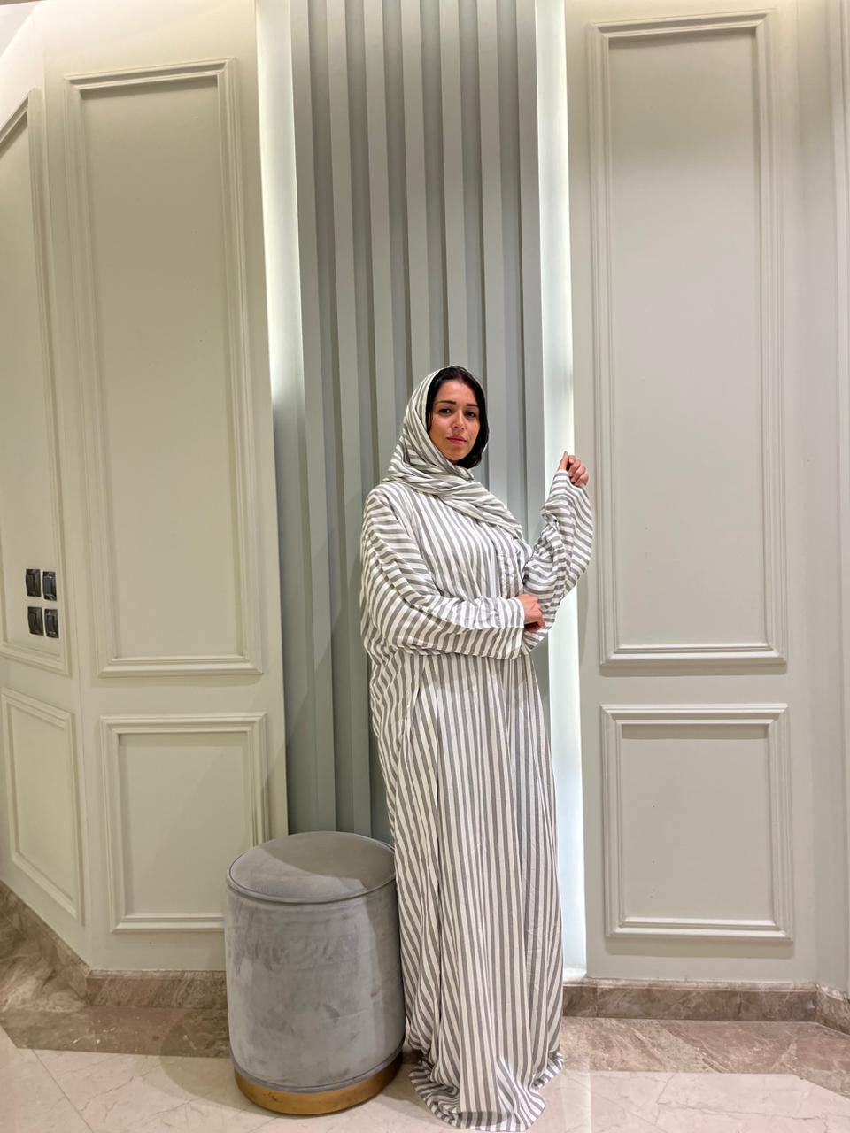 White And Black Stripe Viscose Esdal