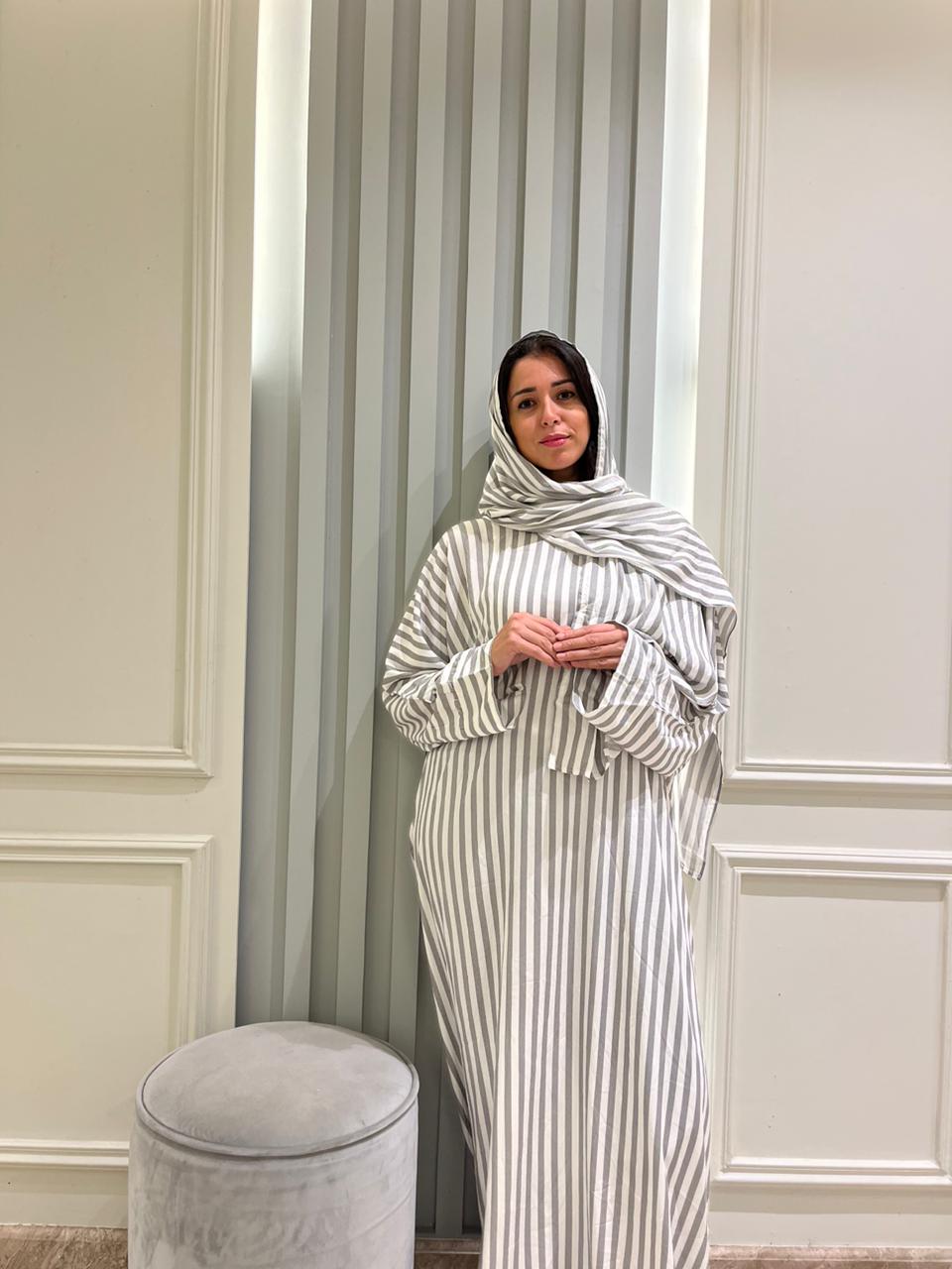 White And Black Stripe Viscose Esdal