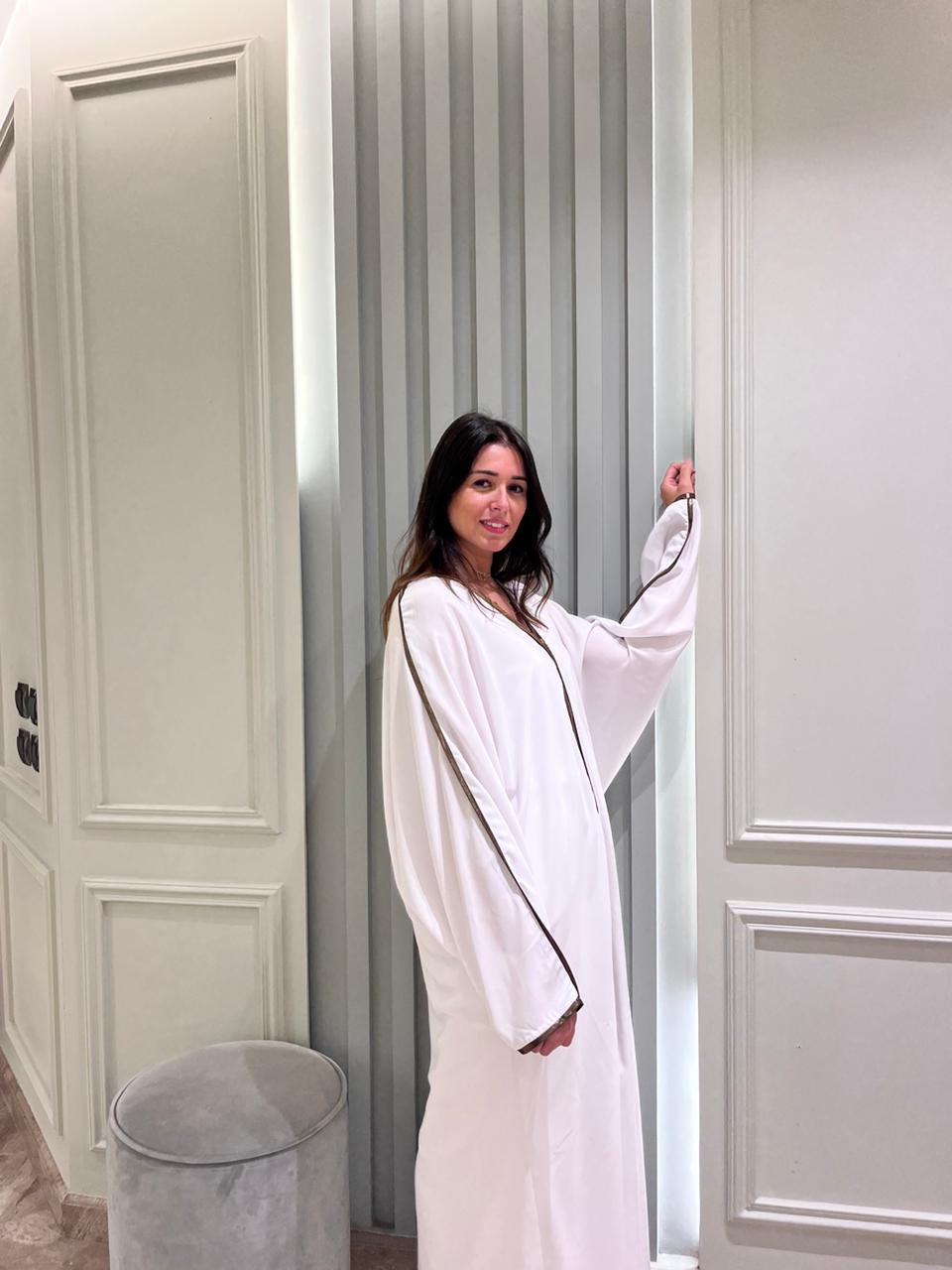 White Abaya With Zipper