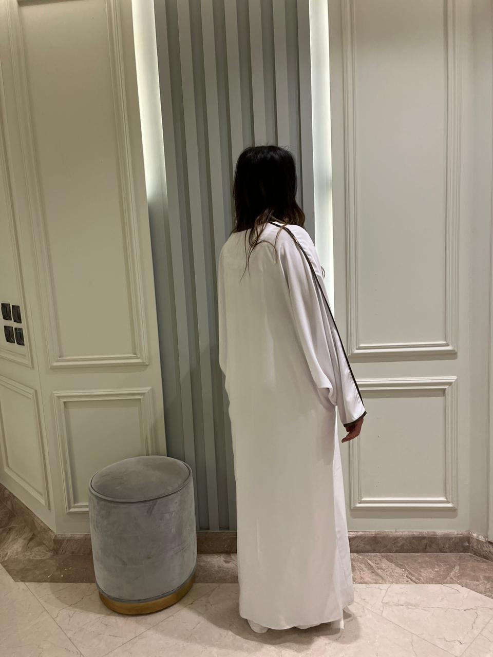 White Abaya With Zipper