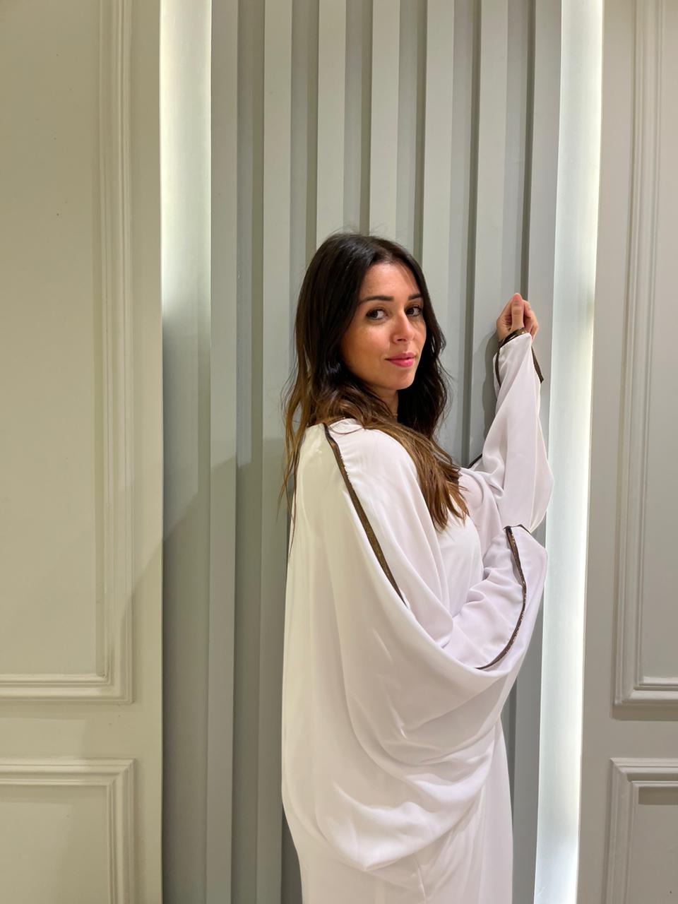 White Abaya With Zipper