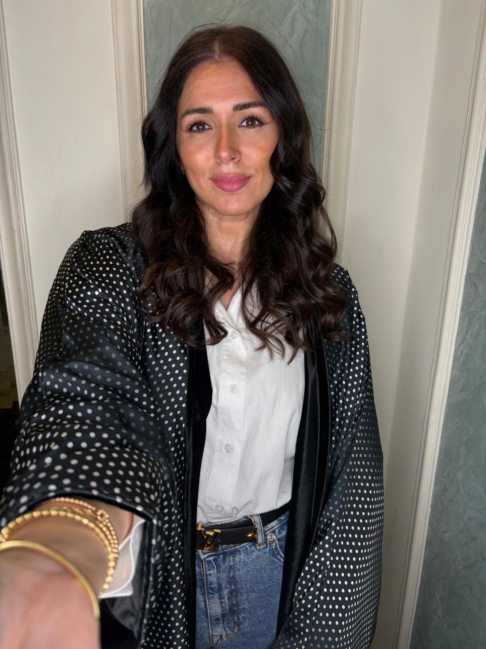 Black double face Abaya