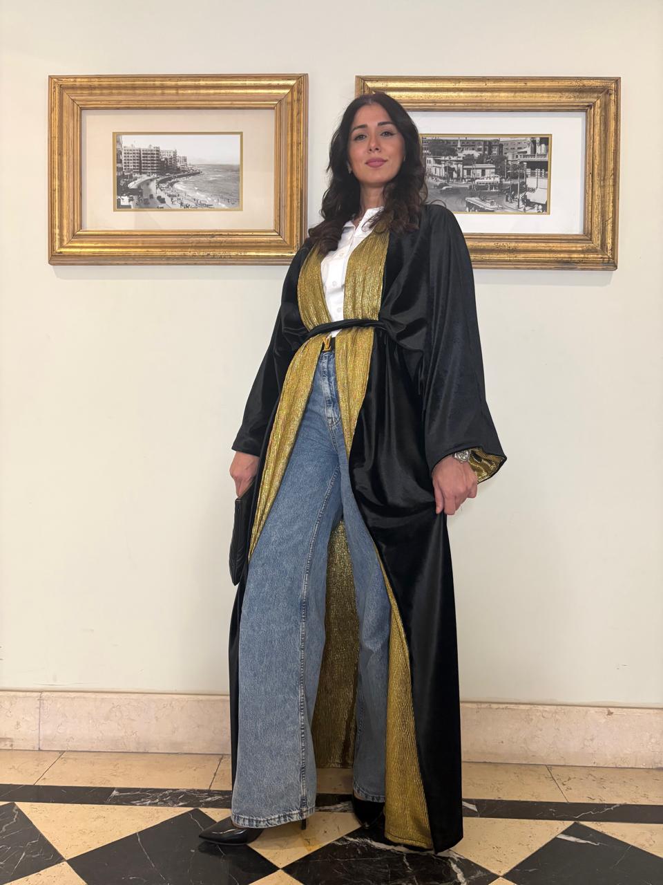 Double face velvet Abaya