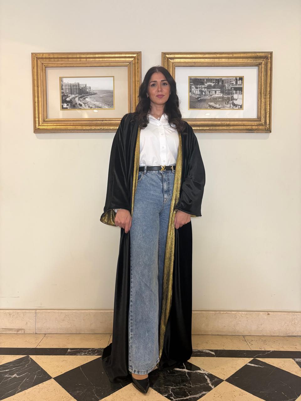 Double face velvet Abaya