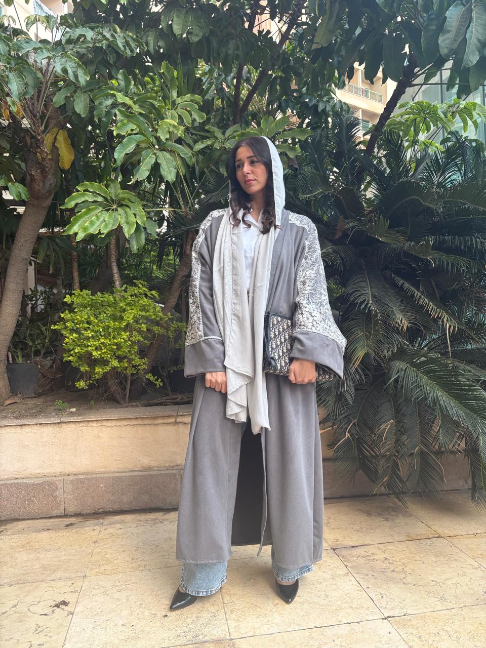 Grey abaya