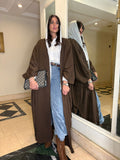 Brown wool strass abaya