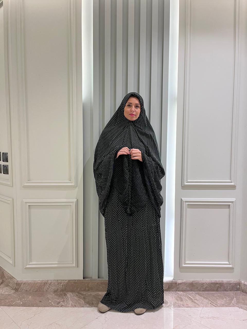 Black Polka Dot Viscose Two Pieces Set