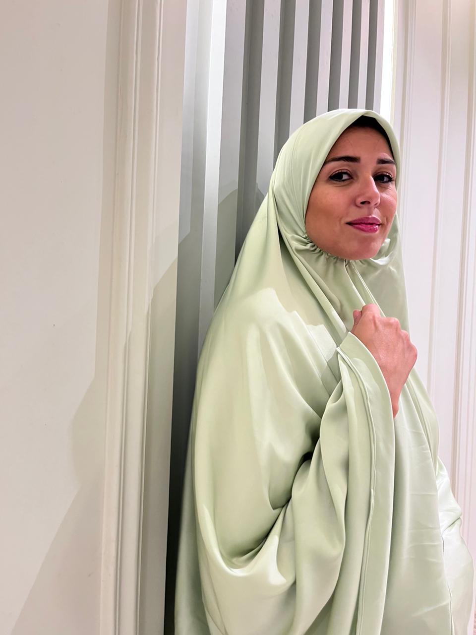 Pistache Satin Two Pieces Set