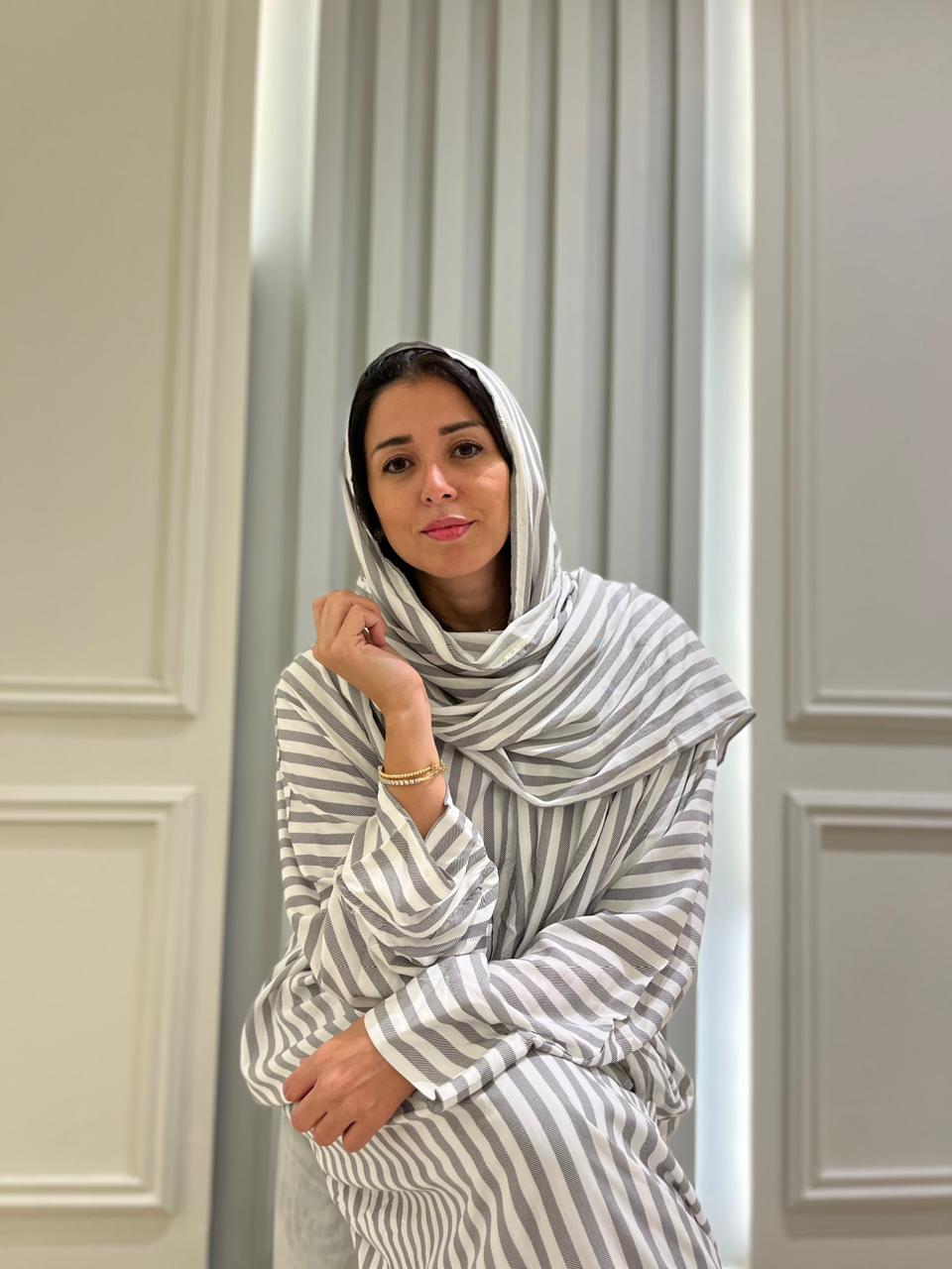 White And Black Stripe Viscose Esdal